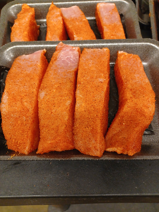 Seasoned Boneless Center Cut Pork Loin Fingers [dms] [natty]