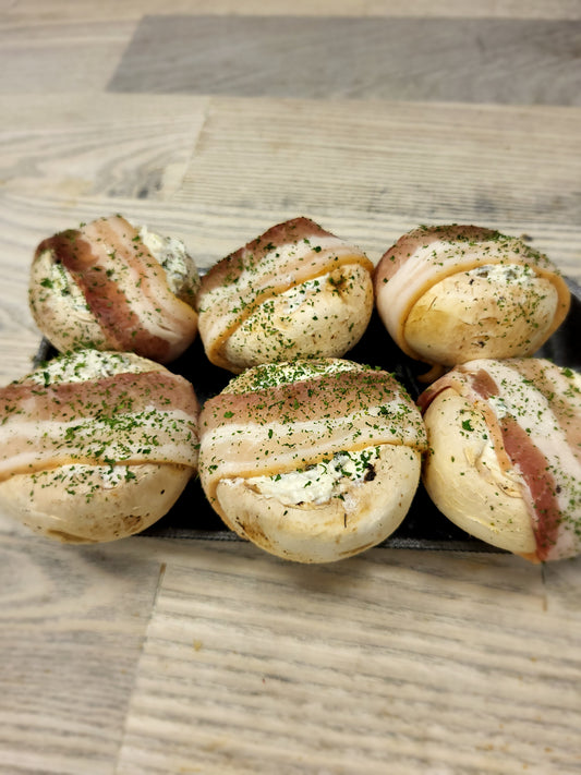 Bacon Wrapped Stuffed Mushrooms