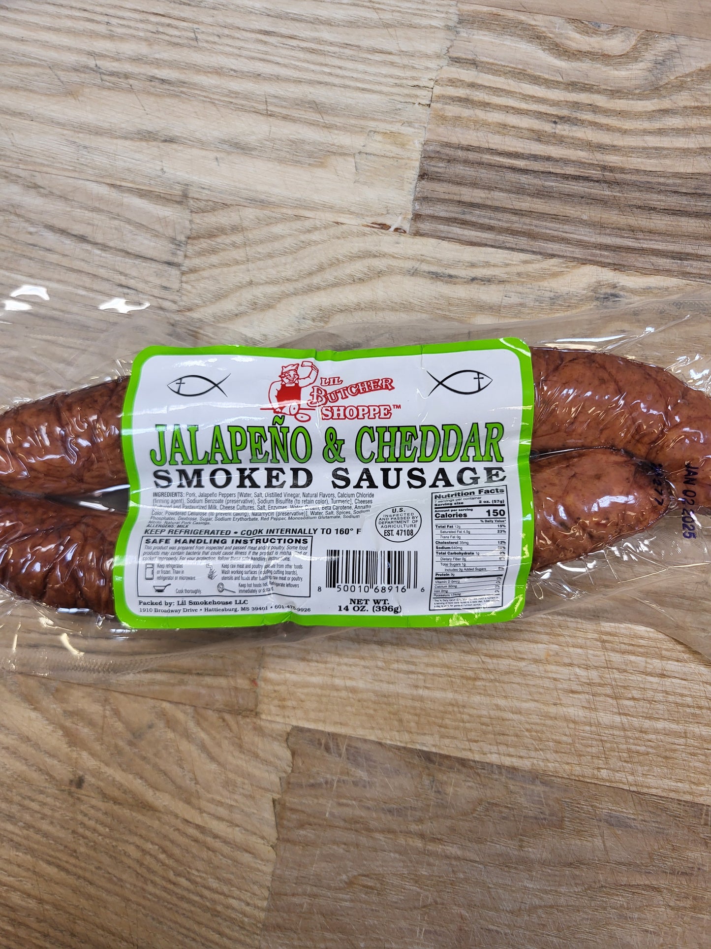 Lil Butcher Jalapeno Cheese Smoked Sausage