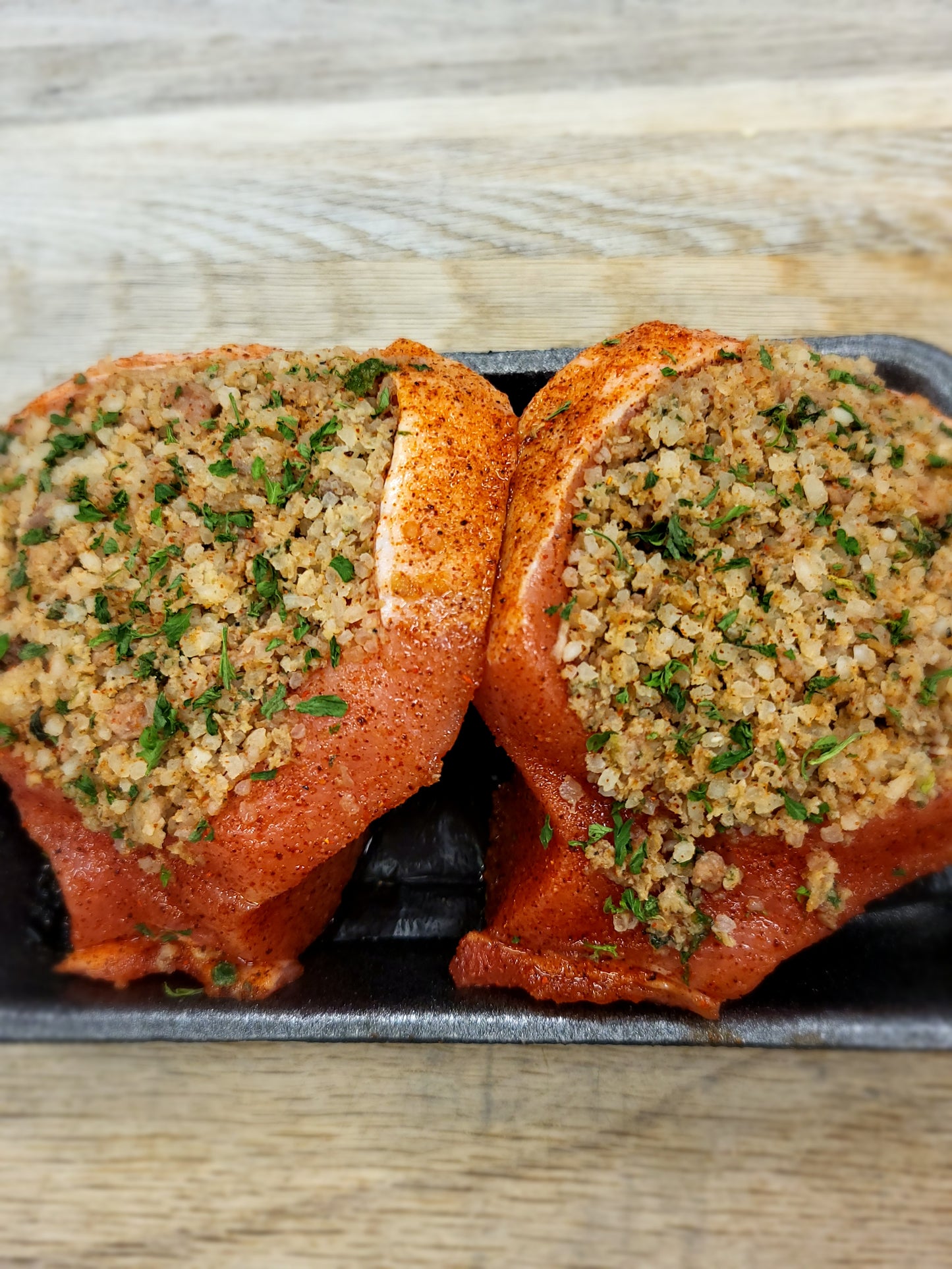 Boudin Stuffed Pork Chops